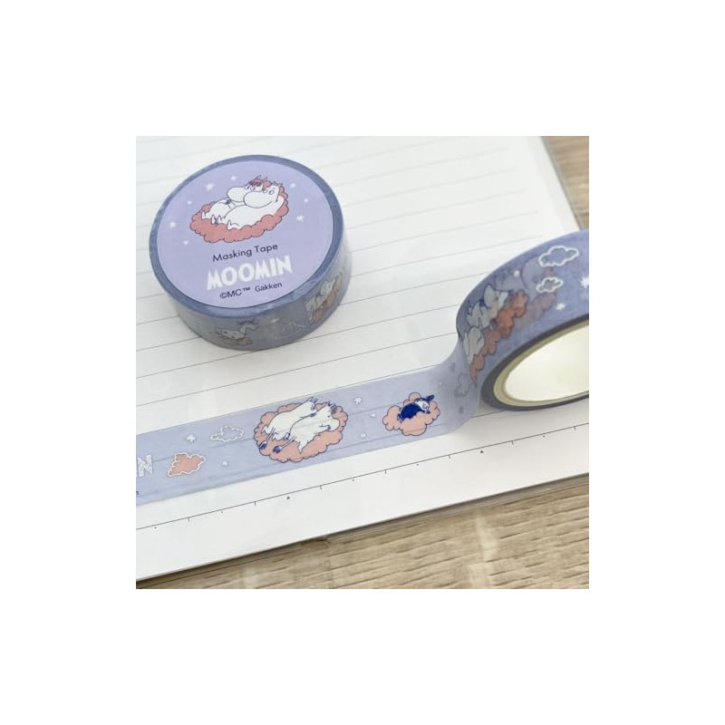 Gakken StaFul Moomin Masking Tape, Aurora Foil, Blue AM04867