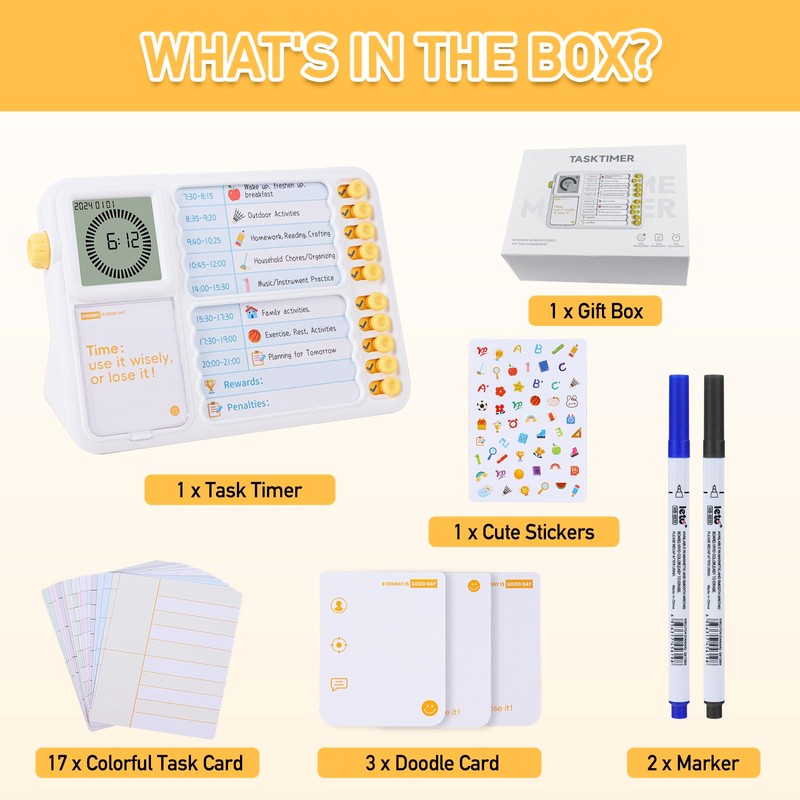 Task Timer, Timer for Kids, Visual Schedule for Kids with