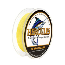 Hercules Super Strong 100M 109 Yards Braided Fishing Line 30 LB Test for Saltwater Freshwater PE Braid Fish Lines 4 Strands - Yellow, 30LB (13.6KG), 0.28MM