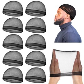 10Pcs Silky Stocking Cap Breathable Wave Cap for Men Soft Sleeping Shower Caps Adult Stretchy Beanie Caps Compression Over Durag Skull Hat Satin Hair Bonnet Elastic Band Tie Wrap Scarf for 360 Waves
