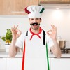 XLSXEXCL Italian Flag Apron and Chef Hat Set, Waterproof Cooking