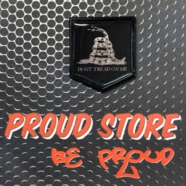Dont Tread ON ME Black Emblem Proud Metallic Flag Car 3D Domed Sticker 2"x 2.25"