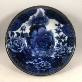 Made in Japan Japanese Rice Soup Noodle Bowl 6"D Porcelain Lucky Karajishi Lion Made in Japan