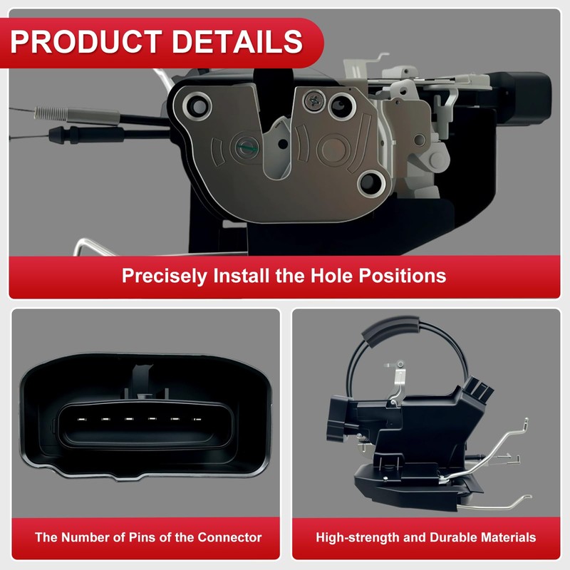 Nephelpito 6 Pins Front Left Driver Side Door Lock Latch
