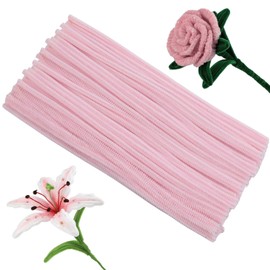 ZXIIXZ Pipe Cleaners Craft, 100Pcs Pipe Cleaners Supplies for Flower Making, Chenille Stems Pipe Cleaners for Festivals DIY Hand Arts Decorations Making/Light Pink