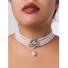 Sacina Layered Imitation-Imitation-pearl Choker Necklace, Imitation-Imitation-pearl Choker Necklaces for Women,