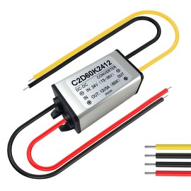 DC 24V to 12V 5A 60W Waterproof DC-DC Converter Back Voltage Regulator for Truck SUV Marine (Input Voltage 15-36V)