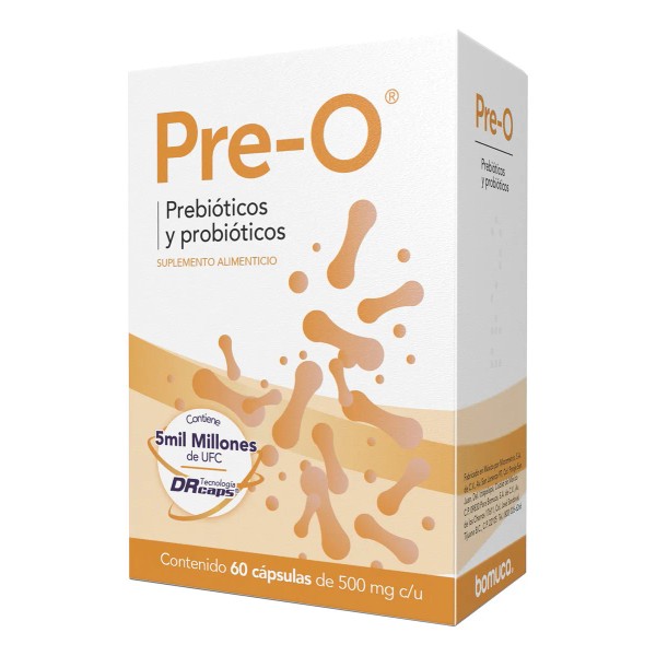 Pre-o Probióticos Y Prebióticos 60 Cápsulas Suplemento Sabor Sin Sabor