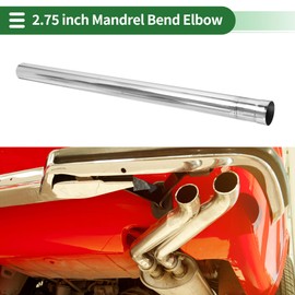 Motoforti 2.75" OD Straight Tubing Mandrel Exhaust Tube Pipe 40" Length T304 Stainless Steel Universal Fit Piping Silver Tone