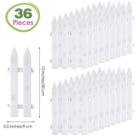 MCEAST 36 Pieces Christmas Tree Fences White Picket Fence Border 4.6 x 12 Inches Mini Plastic Decorative Fences Christmas Tree Barrier for Dogs Kids Home Wedding Fairy Garden Party