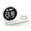 Technoline WT 427 LED-Wecker mit drahtloser Ladefunktion und USB-Ladeanschluss Weiß