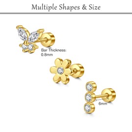 VFUN Self Ear Piercing Gun,Disposable Ear Piercing Kit No Pain Easy Use Gold Silver Ear Piercing Gun Kit Tool For Bussiness Pierce Self At Home