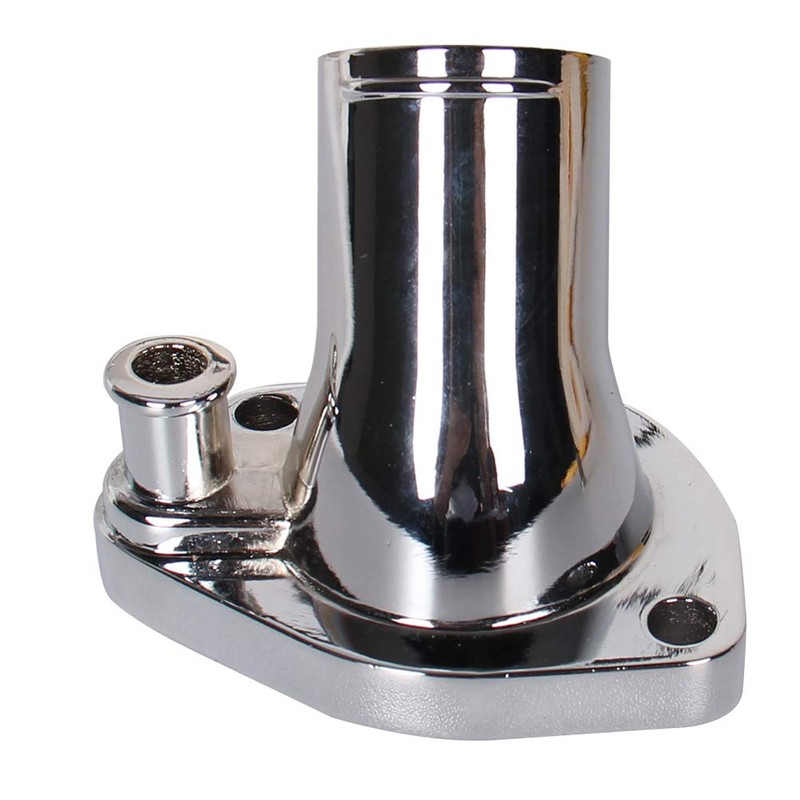 CarBole 45 degree Chrome Thermostat Housing Water Neck Compatible with