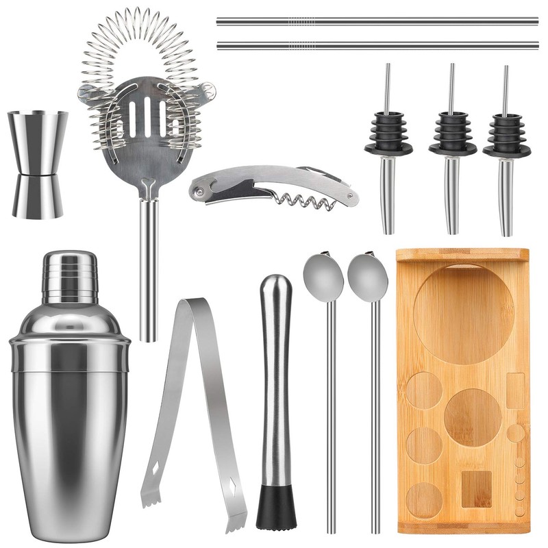 Cocktail Shaker Set -13 +1 Pcs Cocktail Mixing Set Stainless