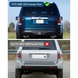 Nilight Taillight Assembly Compatible with 2009 2010 2011 2012 2013 2014 2015 Honda Pilot Smoked Red Tail Lights Rear Lamp Replacement OE Style Passenger Side w/Bulbs