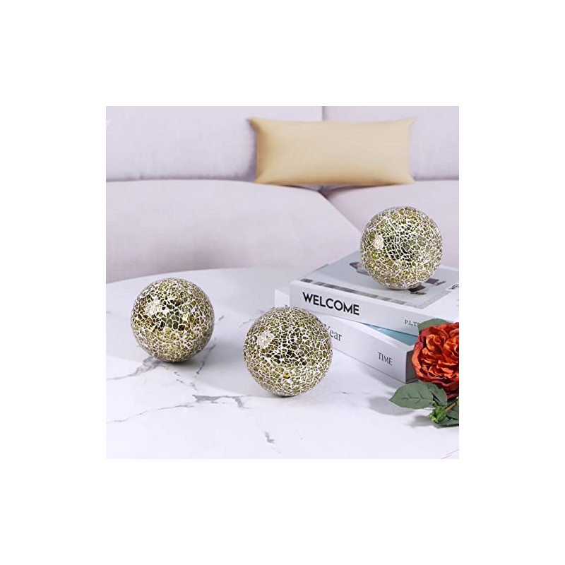 MDLUU Esferas decorativas de 10.2 cm, esferas de mosaico, bolas
