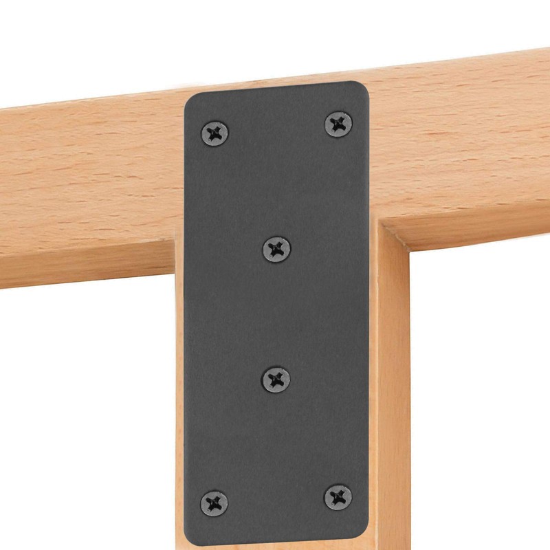 10 Pack Black Flat Mending Plate, 5×1⅞×⅛ inches Straight Braces,
