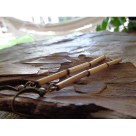 LANGE HOLZ & ETHNO OHRRINGE Bambus Ohrringe in bronze