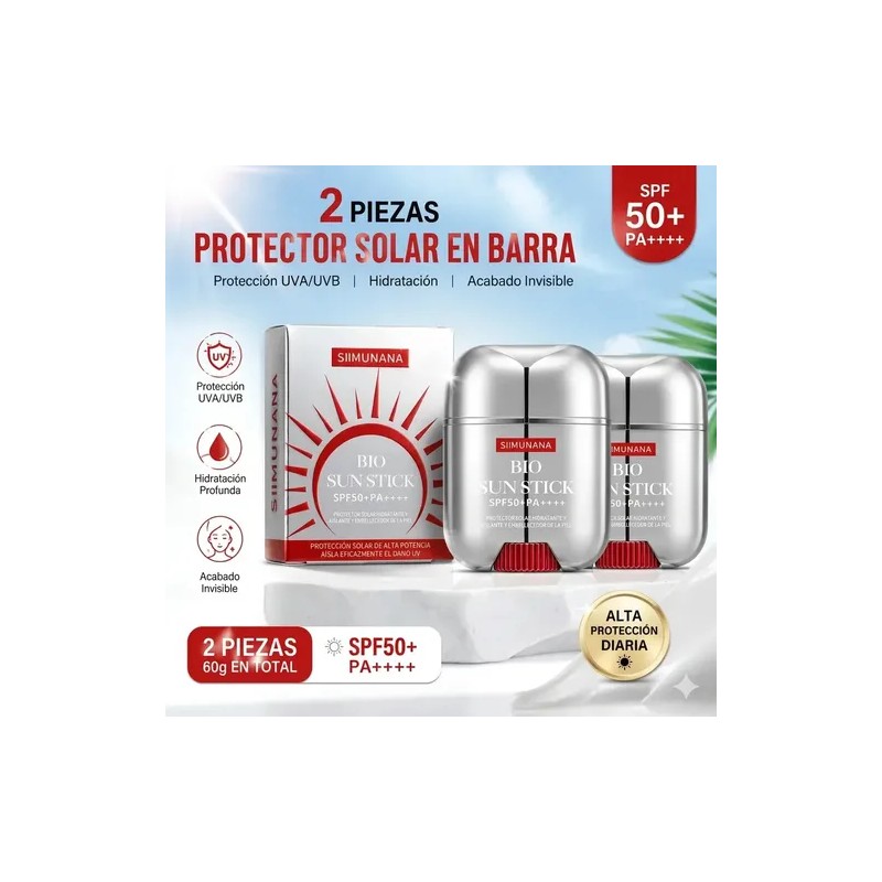 2 Piezas Protector Solar En Barra Bio Sun Stick Spf50+