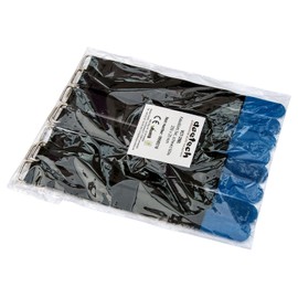 Set of 10 velcro Hook and Loop Velcro Cable Ties, 200x20 mm Black/Blue