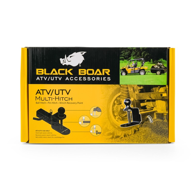Black Boar ATV/UTV Mount with Hitch Ball and Winch Strap