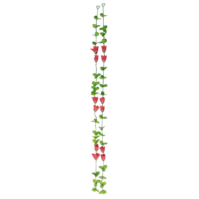 Purpledip 2 Pcs Rose Branch Artificial Flower Garland Replica Wall