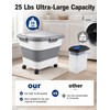 Collapsible Wood Pellet Storage Containers 25 Lbs with Rolling Casters
