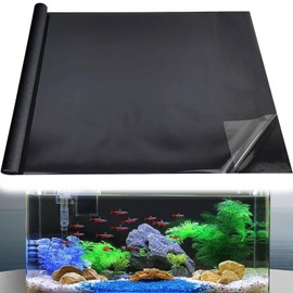 IONPSHG Black Aquarium Background Static Cling Self Adhensive Black Fish Tank Background Aquarium Backdrop Sticker Fish Tank Poster Aquarium Wallpaper for Aquarium Decoration and Fish Coloring