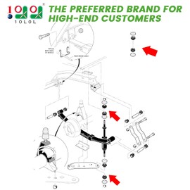 10L0L Golf Cart Shock Absorber Bushing Kit for Club Car DS Precedent 1982-Up and EZGO TXT Marathon 1989-Up, Replace OEM 1011415,1010142
