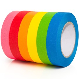 Colored Masking Tape,6 Rolls Rainbow Colors Painting Tapes,0.6" x 20 Yard Colored Painters Tape Assortment,Labeling Colorful Masking Tape for Crafts & DIY Projects Art