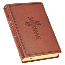 KJV Holy Bible, Giant Print Standard Size Faux Leather Red Letter Edition - Ribbon Marker, King James Version, Brown (KJV Standard GP Editions)
