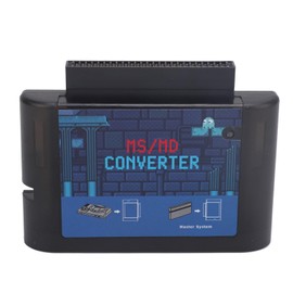 for Retron Mega Drive Converter, MS to MD Game Card Adapter Converter for Retron 5 3 2 for Mega Drive for (Black Transparent)