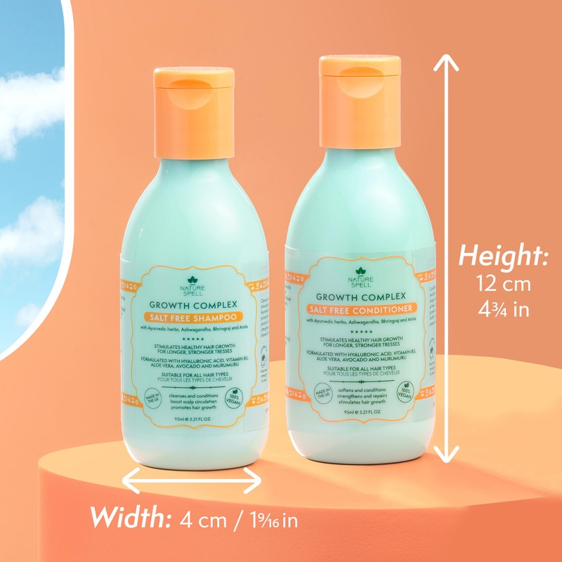 Nature Spell Hair Growth Travel Size Duo, Shampoo & Conditioner