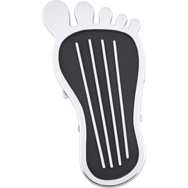 Barefoot Gas Pedal Cover - Chrome Detail - Easy to Install - Fits Over Original Pedal - Footprint Design - Overall Height: 8.88" - Overall Width: 4.30"