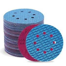 Boereu 5 Inch 8 Hole Sanding Discs Hook and Loop，50 pcs Patent Diamond Shape for Disc Sanders & Orbital Sanders 80 Grit