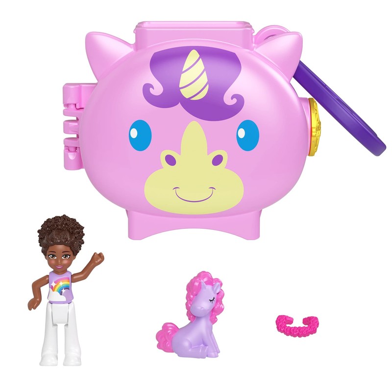 Mattel Polly Pocket Pet Connects - Unicorn Micro Playset -