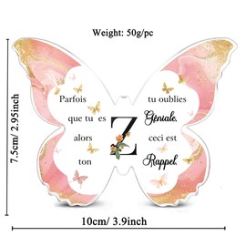 Dekorative Schilder aus Acryl, Schlüsselanhänger, 2 Stück, A-Z, inspirierender Buchstabe, 26 Alphabete für Geburtstag, Weihnachten, Geschenke, Freunde, Mädchen, Souvenir, Abschluss, positiv,