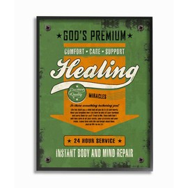 Stupell Industries Healing Miracles Vintage Comic Book Green Orange Design Framed, Multi-Color
