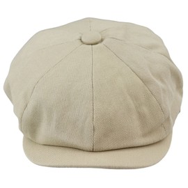 TruClothing Mens 8 Panel Razor Summer Baker Boy Hat Cotton Blinders Newsboy Flat Cap Shelby - Beige S/M