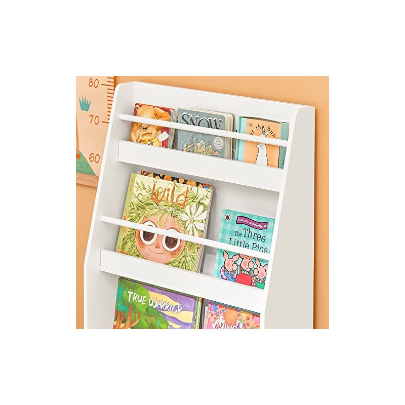 SoBuy Librería Infantil, Estante con Barandilla, 58*18*81cm (LFA), Blanco