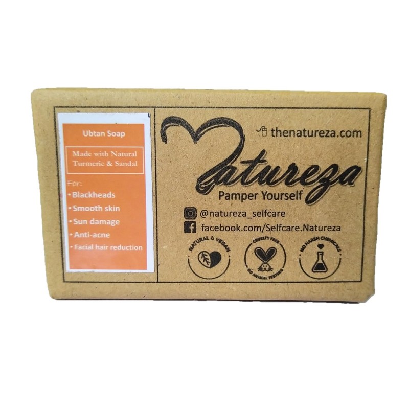 Natureza Organic Handmade Soap Ubtan Turmeric Sandalwood 90g