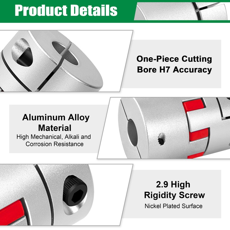 Plum Shaft Coupling Aluminium 16 mm to 22 mm, Flexible