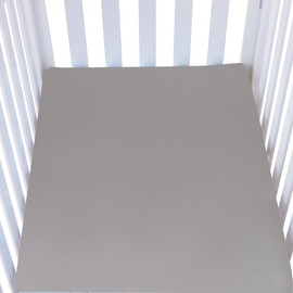 Knlpruhk Silk Fitted Crib Sheet 28" x 52" Surface (100% Pure Mulberry Silk) – 9" Deep Pocket (Satin) for Baby Hair 19 Momme 6A High Grade Fibers Ultra Soft Smooth Breathable Grey