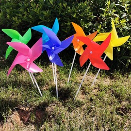 LIFKOME Windmill Gardening Sprinkle Bear Cool Garden Garden Party Decoration Lawn Flower Viewing Waterproof Colorful Plastic Color Random 100pcs