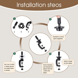 Demides Desktop Head Stand Cosmetology Manikin Head Standard Holding, Cosmetology Manikin Stand Mannequin Head Holder, Wig Mannequin Head Stand Desk Table Clamp Holder(2 Pack)