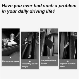 2PCS Car Seat Side Pocket Organizer Gap Filler Leather Storage Box w/Cup Holder