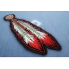 Ivamis Red White Feathers Patch - 2.25x6.5 inch - P4320