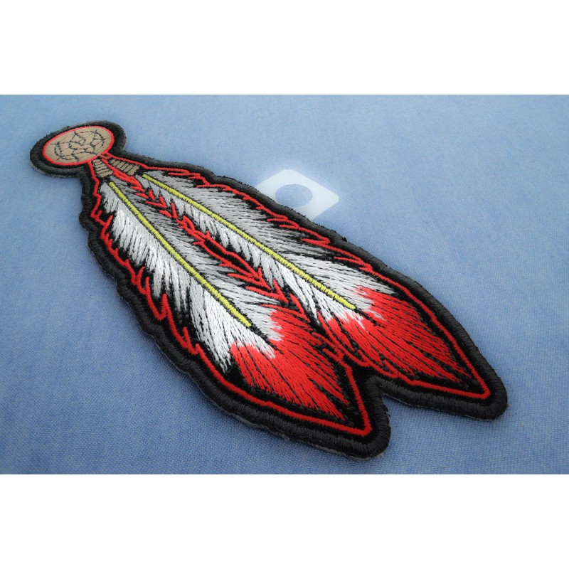 Ivamis Red White Feathers Patch - 2.25x6.5 inch - P4320