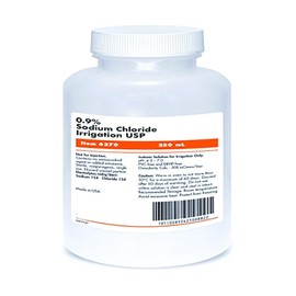 Solución salina estéril de 250 ml (8.5 fl oz) de la marca Genérico