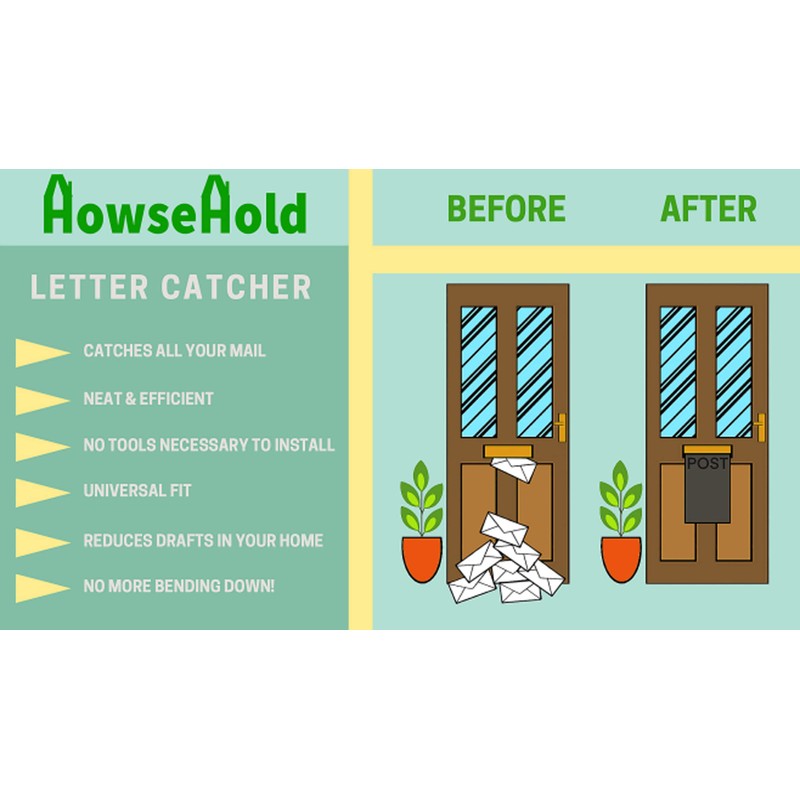 Post Catcher Bag for Mail Slots, Letter Boxes [Grey] No